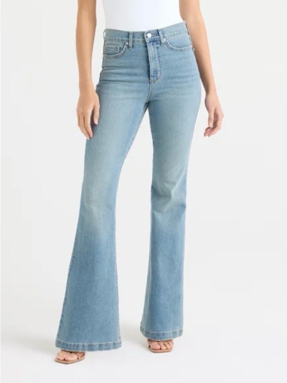 sofia by sofia vergara Light Wash low-Rise Flare Jeans